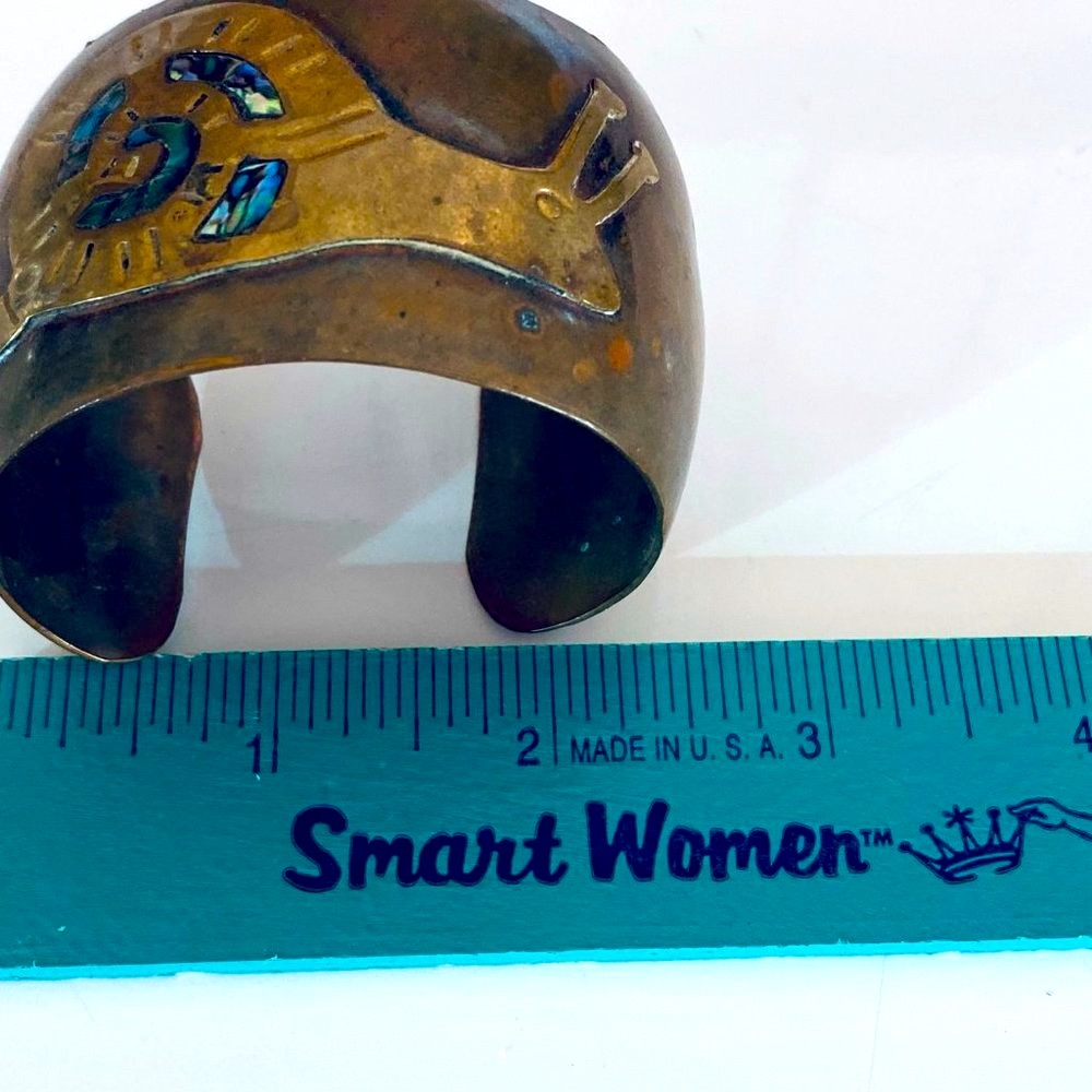 Vintage Luciano Mechoen Mexican Cuff Bras Bracelet - Picture 9 of 16